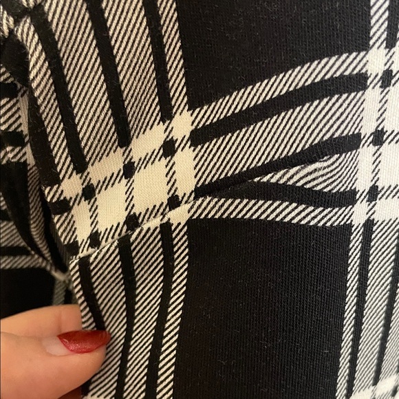 Talbots Shift Dress -Black and White Plaid with Elbow Length Sleeve - Lp - Picture 11 of 13